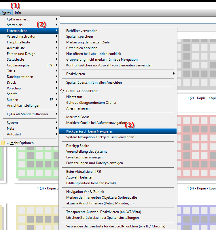 Wie aktiviere ich das Klickgeräusch beim Navigieren im Datei Explorer